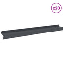 vidaXL Fűszegélyezés 20 db 100 x 10 x 8 cm Acél Antracitszürke