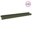 vidaXL Fűszegélyezés 10 db 100 x 10 x 8 cm Acél Olajzöld