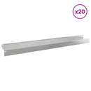 vidaXL Fűszegélyezés 20 pcs 100 x 10 x 8 cm Acél Ezüst