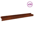 vidaXL Fűszegélyezés 30 pcs 100 x 10 x 8 cm Acél Rozsdás