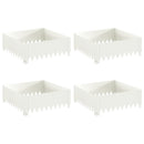 vidaXL Fűszegélyezés 4 db 60 x 60 x 20 cm Acél Fehér