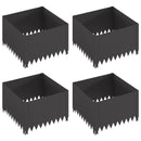vidaXL Fűszegélyezés 4 pcs 60 x 60 x 35 cm Acél Fekete