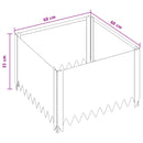 vidaXL Fűszegélyezés 4 db 60 x 60 x 35 cm Acél Ezüst