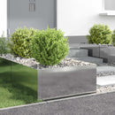 vidaXL Fűszegélyezés 4 pcs 60 x 60 x 35 cm Acél Ezüst