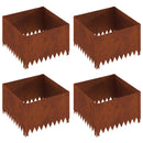 vidaXL Fűszegélyezés 4 pcs 60 x 60 x 35 cm Acél Rozsdás