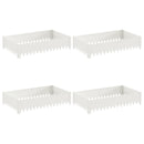 vidaXL Fűszegélyezés 4 db 100 x 60 x 20 cm Acél Fehér