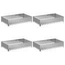vidaXL Fűszegélyezés 4 pcs 100 x 60 x 20 cm Acél Ezüst