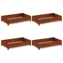 vidaXL Fűszegélyezés 4 pcs 100 x 60 x 20 cm Acél Rozsdás
