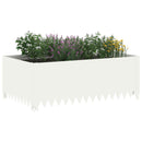 vidaXL Fűszegélyezés 4 db 100 x 60 x 35 cm Acél Fehér