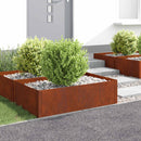vidaXL Fűszegélyezés 4 pcs 100 x 60 x 35 cm Acél Rozsdás