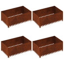 vidaXL Fűszegélyezés 4 pcs 100 x 60 x 35 cm Acél Rozsdás