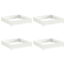 vidaXL Fűszegélyezés 4 db 100 x 100 x 20 cm Acél Fehér