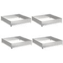 vidaXL Fűszegélyezés 4 db 100 x 100 x 20 cm Acél Ezüst