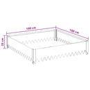 vidaXL Fűszegélyezés 4 db 100 x 100 x 20 cm Acél Ezüst