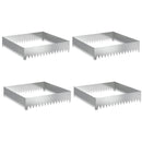 vidaXL Fűszegélyezés 4 pcs 100 x 100 x 20 cm Acél Ezüst