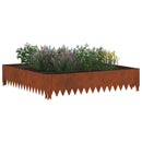 vidaXL Fűszegélyezés 100 x 100 x 20 cm Acél Rozsdás