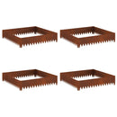 vidaXL Fűszegélyezés 4 pcs 100 x 100 x 20 cm Acél Rozsdás