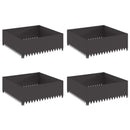 vidaXL Fűszegélyezés 4 db 100 x 100 x 35 cm Acél Fekete