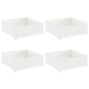 vidaXL Fűszegélyezés 4 db 100 x 100 x 35 cm Acél Fehér