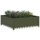 vidaXL Fűszegélyezés 4 db 100 x 100 x 35 cm Acél Olajzöld