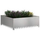 vidaXL Fűszegélyezés 100 x 100 x 35 cm Acél Ezüst