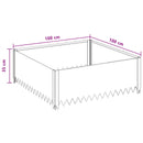 vidaXL Fűszegélyezés 100 x 100 x 35 cm Acél Ezüst