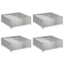 vidaXL Fűszegélyezés 4 db 100 x 100 x 35 cm Acél Ezüst
