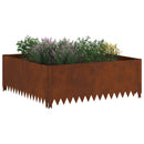 vidaXL Fűszegélyezés 100 x 100 x 35 cm Acél Rozsdás