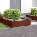vidaXL Fűszegélyezés 4 pcs 100 x 100 x 35 cm Acél Rozsdás