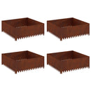 vidaXL Fűszegélyezés 4 pcs 100 x 100 x 35 cm Acél Rozsdás