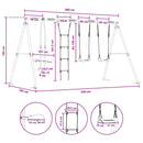 vidaXL Kültéri Hinta Szett Sokszínű 330 x 185 x 185 cm Acél és PE