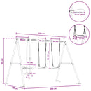 vidaXL Kültéri Hinta Szett Sokszínű 263 x 185 x 185 cm Acél és PE