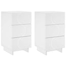 vidaXL Éjjeliszekrény 2 pcs Fehér 33,5 x 34,5 x 60 cm Szerelt Fa