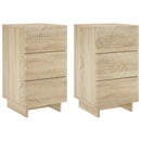 vidaXL Éjjeliszekrény 2 pcs Sonoma Tölgy 33,5 x 34,5 x 60 cm