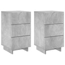 vidaXL Éjjeliszekrény 2 pcs Betonszürke 33,5 x 34,5 x 60 cm Szerelt Fa