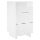 vidaXL Éjjeliszekrény Magasfényű Fehér 33,5 x 34,5 x 60 cm Szerelt Fa