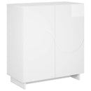 vidaXL Tálalószekrény Magasfényű Fehér 67 x 34,5 x 75 cm Szerelt fa