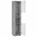 vidaXL Fürdőszobaszekrény Betonszürke 36,5 x 38 x 180 cm Szerelt Fa