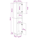 vidaXL Fürdőszobaszekrény Füstös Tölgy 36,5 x 38 x 180 cm Szerelt Fa
