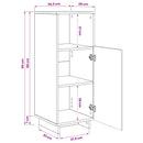 vidaXL Fürdőszobai szekrény Fekete 36.5 x 38 x 95 cm Szerelt Fa