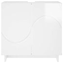 vidaXL Fürdőszobaszekrény Magasfényű Fehér 60 x 41 x 58 cm Szerelt Fa