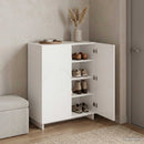vidaXL Cipősszekrény 73 x 38 x 87,5 cm Szerelt Fa Magasfényű Fehér