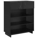 vidaXL Cipősszekrény 73 x 38 x 87,5 cm Szerelt fa Fekete
