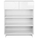 vidaXL Cipősszekrény 73 x 38 x 87,5 cm Szerelt fa Magasfényű Fehér