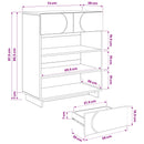 vidaXL Cipősszekrény 73 x 38 x 87,5 cm Szerelt fa Antik Fa