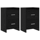 vidaXL Éjjeliszekrények 2 pcs Fekete Tölgy 40 x 30 x 60 cm Szerelt Fa