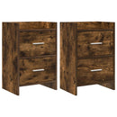 vidaXL Éjjeliszekrények 2 pcs Füstös Tölgy 40 x 30 x 60 cm Szerelt Fa