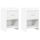 vidaXL Éjjeliszekrények 2 pcs Fehér 40 x 30 x 60 cm Szerelt Fa