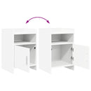 vidaXL Éjjeliszekrények 2 pcs Fehér 40 x 36 x 60 cm Szerelt Fa