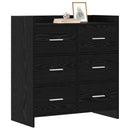 vidaXL Széf Fekete Tölgy 75 x 33 x 80 cm Szerelt Fa